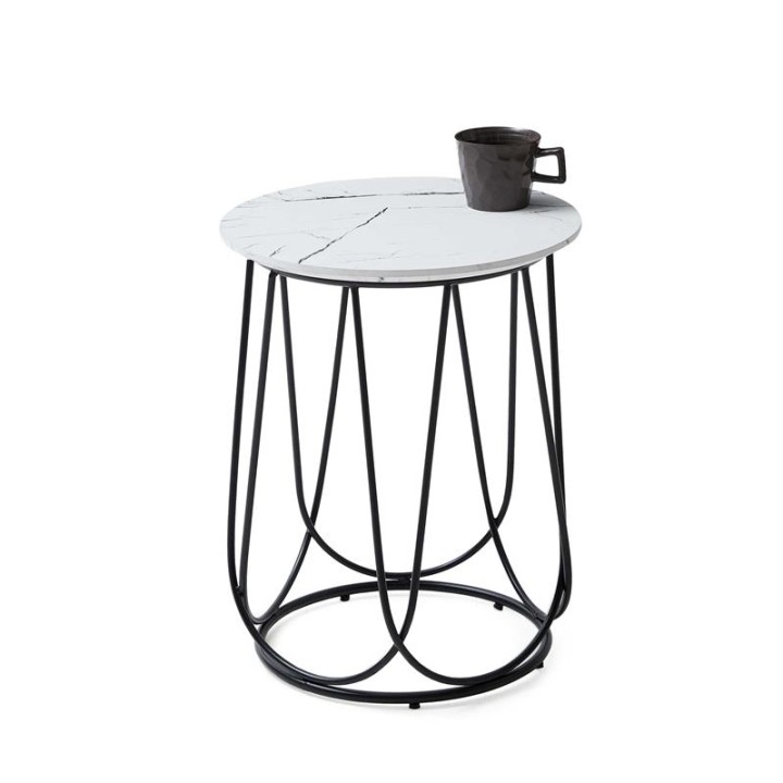 Журнальний столик Halmar NUBIRA-S Білий мармур / Чорний